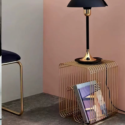 Square Metal Silver Edge Table