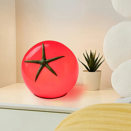 Red Resin Tomato Lamp 
