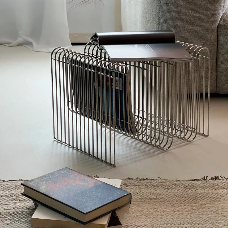 Metal tube bookshelf