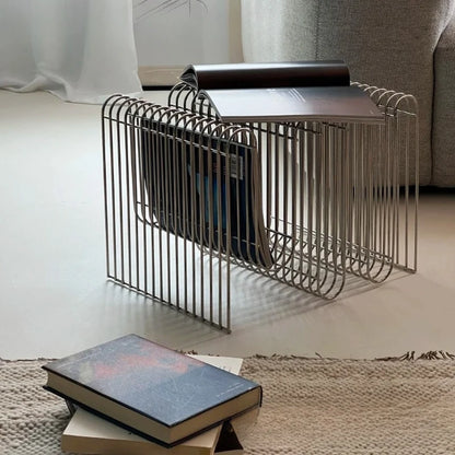 Metal tube bookshelf