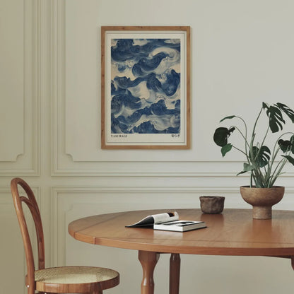 Japanese Retro Blue Wave Canvas