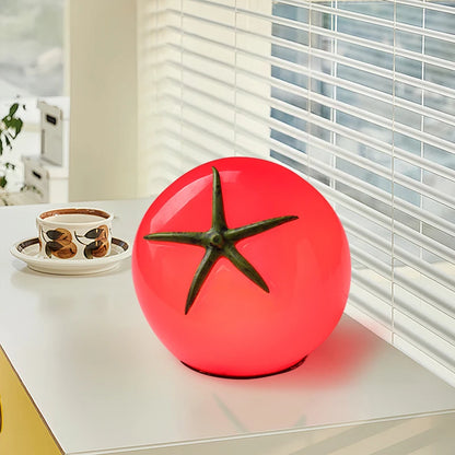 Red Resin Tomato Lamp 