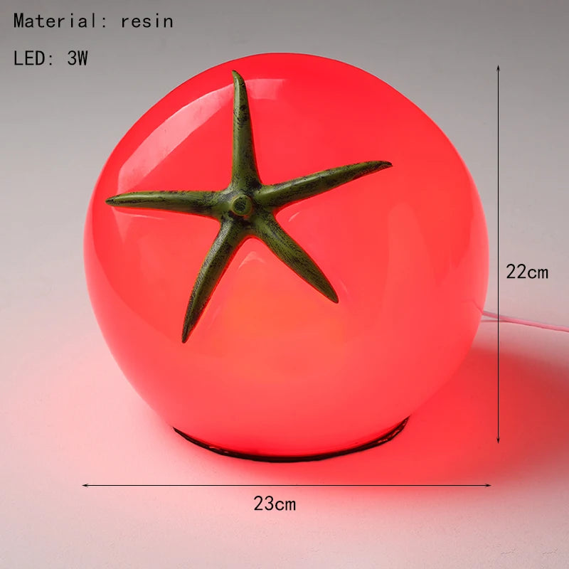 Red Resin Tomato Lamp 