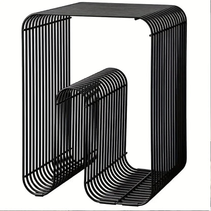 Square Metal Silver Edge Table