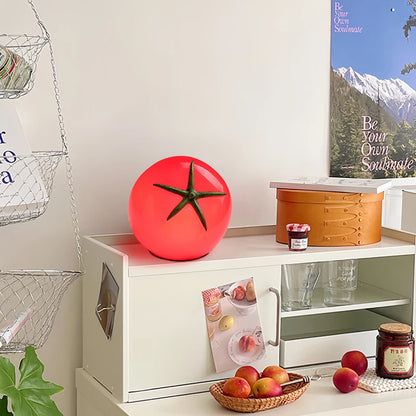 Red Resin Tomato Lamp 