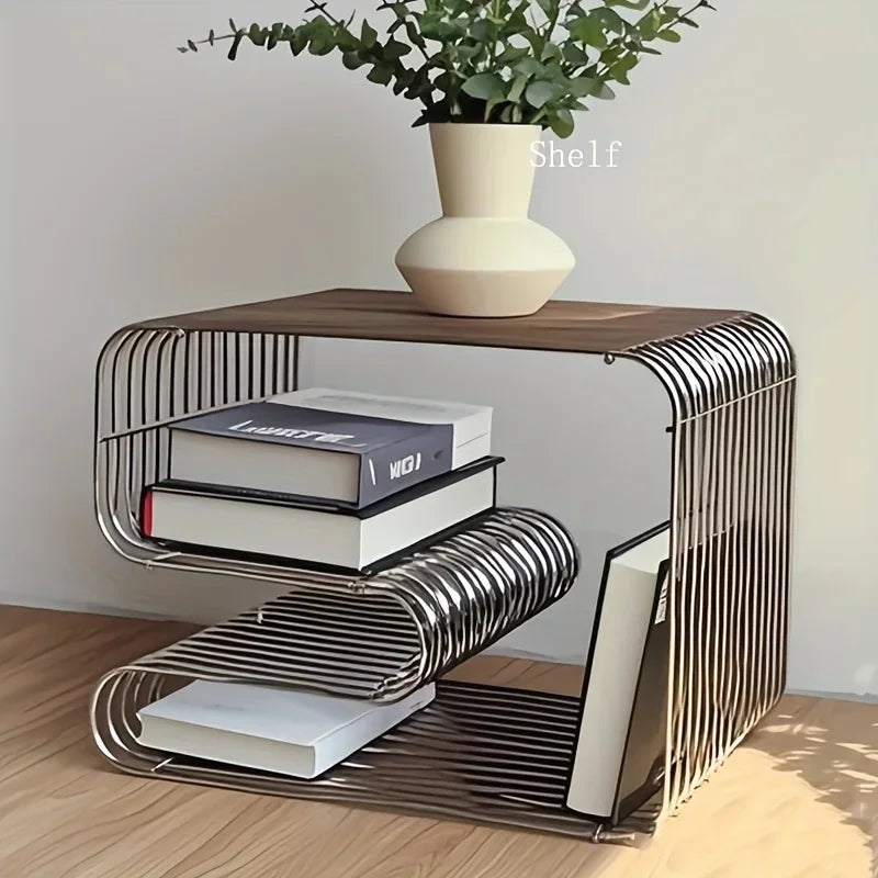 Square Metal Silver Edge Table